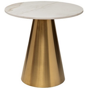 Изображение товара 76AR-00920 Стол журнальный керамогранит белый d50*50см Garda Decor