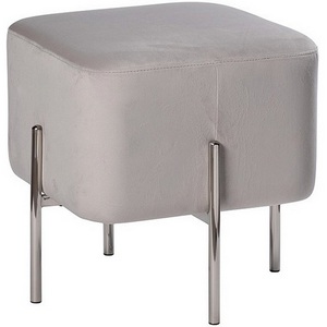 Изображение товара Банкетка велюр светло-серый/хром 42*42*44см Garda Decor арт.76AR-732BAN-SVSER