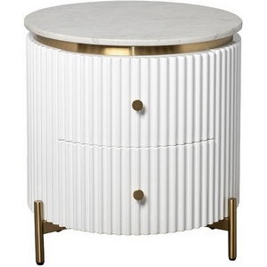 Изображение товара Тумбочка 2 ящика с мраморной столешницей d51*55см Garda Decor арт.77IP-GD009-TUMB/1