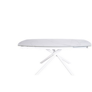 Изображение товара Кухонный стол с боковыми вставками с врщением Garda Decor 83MC-1957DT BEL (Белый/Белый) (прямоугольная столешница, 3 ножки)