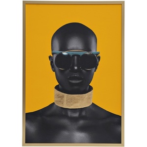 Изображение товара Холст "Африканка-3" 100х70 см, багет алюм (зол) Garda Decor 89VOR-AFRICAN GIRL3