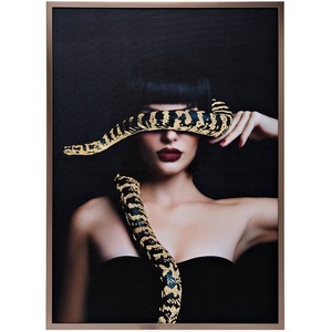 Изображение товара Холст "Девушка со змеей"120х80см,багет латунь, поталь Garda Decor 89VOR-GIRL/SNAKE-1