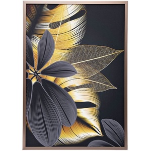 Изображение товара Холст "Золотые листья-4" 100х70 см, багет (латунь),поталь Garda Decor 89VOR-GOLDEN LEAVES-4