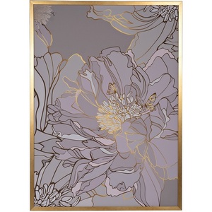 Изображение товара Холст "Пион" 110х80 см, багет пластик (золото), золотая поталь Garda Decor 89VOR-PEONY