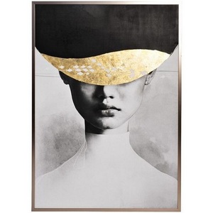 Изображение товара Холст "Затмение-1" 100х70 см, багет (латунь),поталь Garda Decor 89VOR-ZATMENIE-1