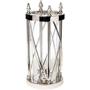 Изображение товара Подсвечник Garda Decor Decadence L из стекла и нержавеющей стали диаметр 17 см высота 38 см