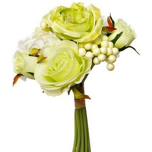 Изображение товара Букет розы-пионы бело-зеленый 30 см (24) Garda Decor 9F28018-4673