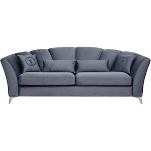 Изображение товара Диван Annette трехместный без мех,велюр сапфир Colt1006/хром 250*100*95 Garda Decor арт.ANNETTE-3-2K-Colt1006