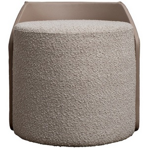 Изображение товара Пуф Bruno букле/иск.кожа бежевый Orso BEG+Enzo260 50*50*51см Garda Decor