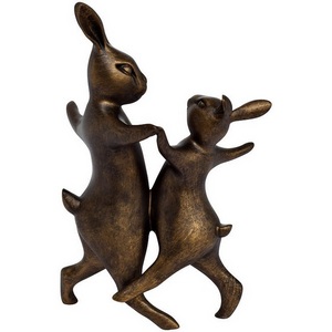 Изображение товара Статуэтка "Танцующие кролики" цв. бронза 18х13х30,5 см Garda Decor D1831