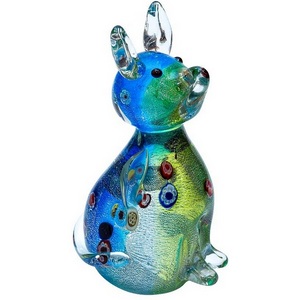 Изображение товара Статуэтка "Собака" салатово-голубая 8х6х13,5 см в подарочной упаковке Garda Decor F5254