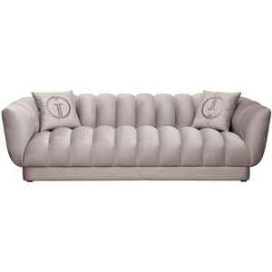 Изображение товара Диван Fabio трехместный велюр бежевый Colton1001-SERROS 239*95*72см, 2 подушки Garda Decor арт.FABIO-3-2K-Colt1001