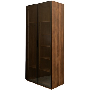 Изображение товара GD-10005-2 Шкаф Alto двухдверный c полками, цвет дуб Барокко, дверцы стекло 100*57*228.5см Garda Decor