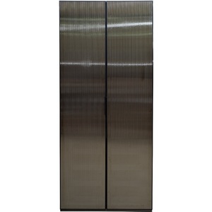 Изображение товара Шкаф Alto двухд c выдвиж ящик, цвет серый Кобальт, дверцы стекло(рифленое) 100*57*228.5см Garda Decor арт.GD-10012-6(риф)