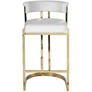 Изображение товара Стул барный, велюр светло-серый/золото 49*55*85 Garda Decor арт.GY-B8216GOLD-LG