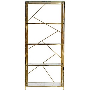 Изображение товара Стеллаж стекло прозр/золото 80*35*180см Garda Decor арт.GY-SH8711GOLD