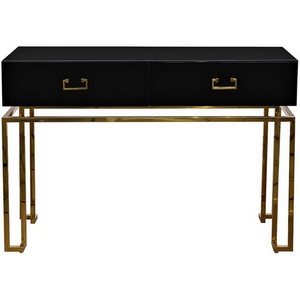 Изображение товара Консольный стол с ящиком Garda Decor KFG058 (Золото/Черный) (прямоугольная столешница, 4 ножки)
