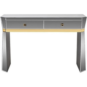 Изображение товара Консоль 2 ящика с золотистой отделкой 120*42*79см Garda Decor KFG125 (прямоугольная столешница, I I-образная опора)