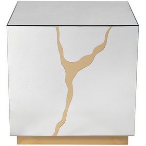 Изображение товара Стол журнальный зеркальный с золотым декором 55*55*61см Garda Decor KFG198 (квадратная столешница)