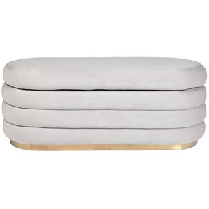 Изображение товара Банкетка Garda Decor N-BANK-547 SER (Золото/Светло-серый)