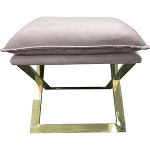 Изображение товара Банкетка велюр розовый/золото 47*45*46см Garda Decor арт.N-OT-188 PI GO