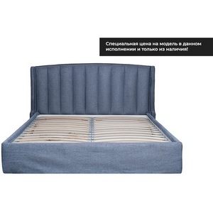 Изображение товара Кровать Odry c подъем.мех. шенилл синий Natur Sin 206*220*120 Garda Decor