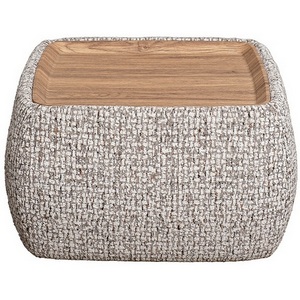 Изображение товара Столик прикроватный мягкий Runa шенилл серая Seppia Ser 49*49*27см Garda Decor