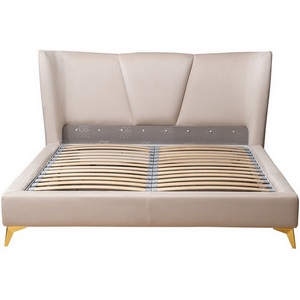 Изображение товара Кровать Siena без мех.велюр бежевый Colt002 199*222*116см Garda Decor арт.Siena2К-160-Colt002