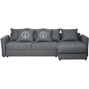 Изображение товара Диван Garda Decor SORRENTO-290-Koza0310-KOR+Nev91 (Темно-серый)