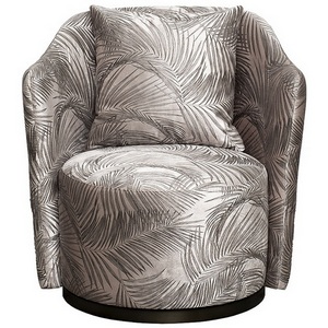 Изображение товара Кресло Verona вращающееся,вельвет принт листья Valdes110-BEG/бронза 70*77*80см Garda Decor