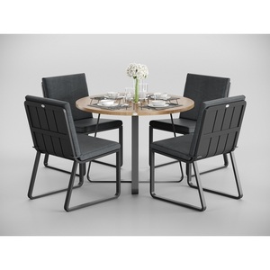 Изображение товара Комплект садовой мебели Patio Primavera 100 серая, алюминий/тик Gardenini DPPRM.010810.C2