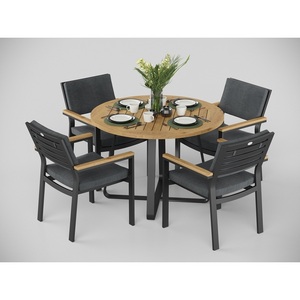 Изображение товара Комплект садовой мебели Patio Primavera 100 серая, алюминий/тик Gardenini DPPRM.010810.C4