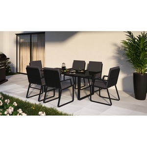 Изображение товара Обеденная группа Gardenini Voglie (Алюминий,Закаленное стекло,Ткань/Темно-серый,Антрацит,Черный) DVGL.010518.C1