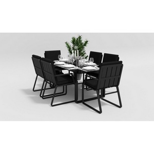 Изображение товара Обеденная группа Gardenini Voglie (Алюминий,Закаленное стекло,Ткань/Темно-серый,Черный) DVGL.010618.C1