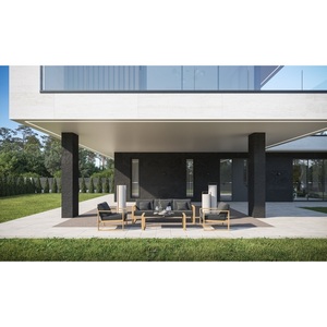 Изображение товара Комплект садовой мебели Gardenini Premium Elegante long (Алюминий,Тик,Ткань/Темно-серый) арт.LPELG.010800.S3