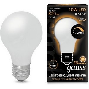 Изображение товара Лампочка E27 10W 2700К 1/10/40 Gauss Filament 102202110-D