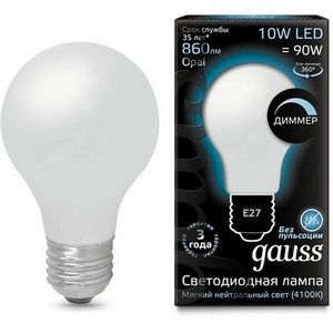 Изображение товара Лампочка E27 10W 4100К 1/10/40 Gauss Filament 102202210-D