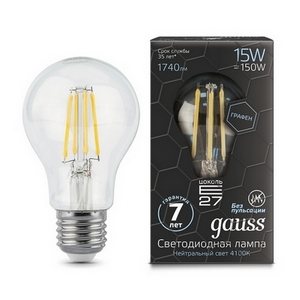 Изображение товара Лампочка Graphene E27 15W 4100К 1/10/40 Gauss Filament 102802215