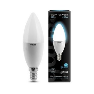 Изображение товара Лампочка светодиодная E14 4100K 640lm Gauss 103101207