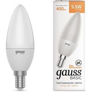 Изображение товара Лампочка светодиодная E14 5,5W (3 лампы в упаковке) Gauss 1033116K