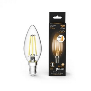 Изображение товара Лампочка E14 7W 2700К 1/10/50 Gauss Filament 103801107
