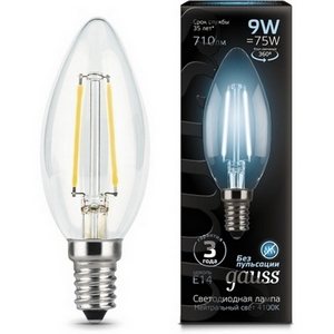 Изображение товара Лампочка E14 9W 4100К 1/10/50 Gauss Filament 103801209
