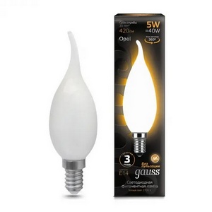 Изображение товара Лампочка Tailed E14 5W 2700К 1/10/50 Gauss Filament 104201105