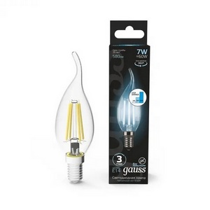 Изображение товара Лампочка tailed E14 7W 4100К 1/10/50 Gauss Filament 104801207