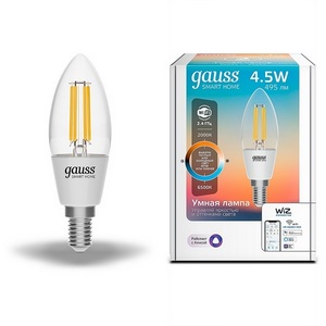Изображение товара Лампочка светодиодная филаментная диммируемая с управлением со смартфона Gauss Smart Home 1250112