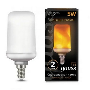 Изображение товара Лампочка T65 Corn 5W E14 1500K Gauss Flame 157401105