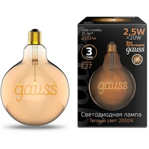 Изображение товара Лампочка светодиодная филаментная Gauss 175802003