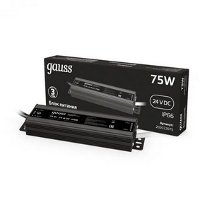 Изображение товара Блок питания IP66 75W 24V IP66 Gauss 202022075