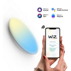 Изображение товара Настенно-потолочный светильник светодиодный с управлением со смартфона и голосом регулировкой цветовой температуры яркости ночным режимом Gauss SmartHome 2060112