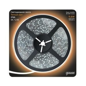 Изображение товара Светодиодная лента влагозащищенная IP66 12V 2835 Gauss Black 311000110